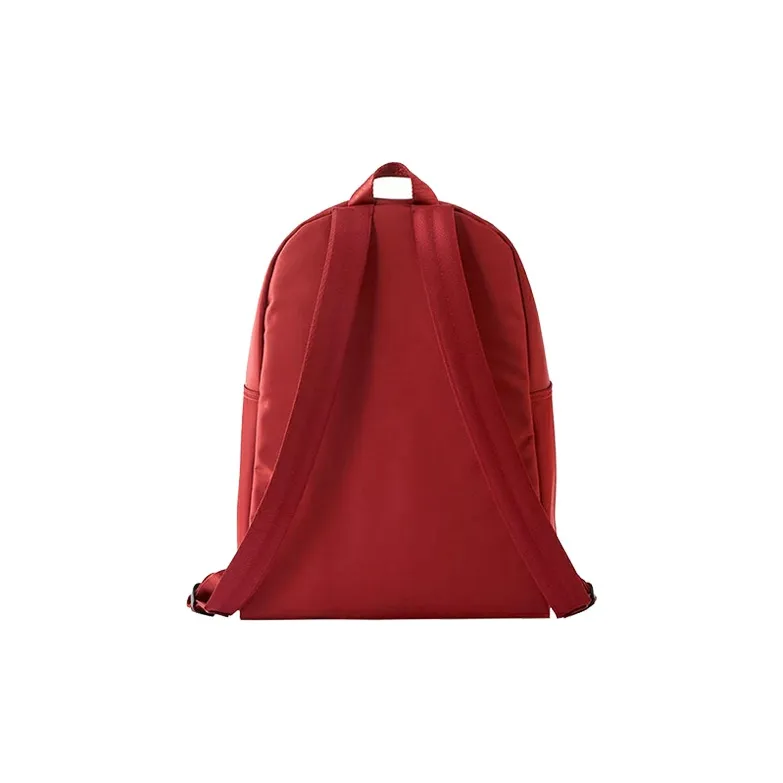 LONGCHAMP Le Pliage Satin With Beaded Leather Backpack Medium Size Women's Red-1