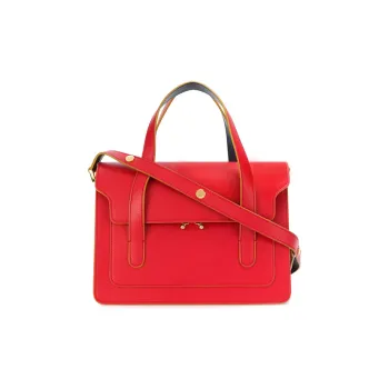 MARNI Trunk Calfskin Trunk Bag Shoulder Bag Crossbody Bag Handbag Medium Size Women's Red