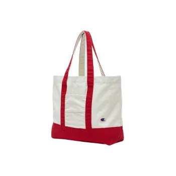 Champion Cotton Canvas Tote Bag Shopping Bag Canvas Bag Handbags Women's Red/White