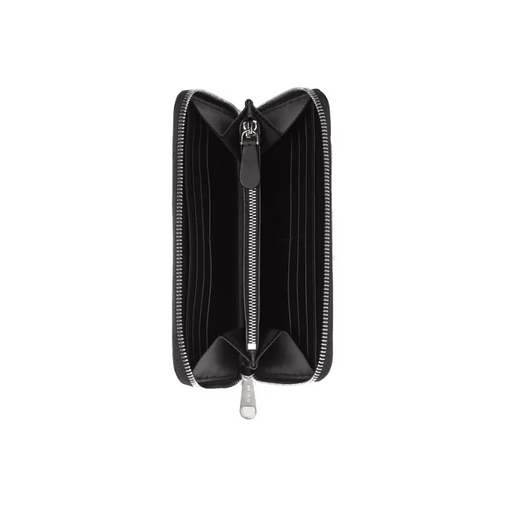 Burberry Cow Leather Money Clip Clutch Wallet Unisex Black-3