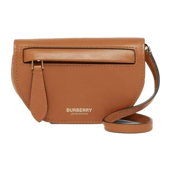 Burberry Leather Shoulder Bag, Crossbody Bag, Clutch Unisex Umber
