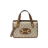 GUCCI Horsebit 1955 Mini Top Handle ShoulderBag Female Brown