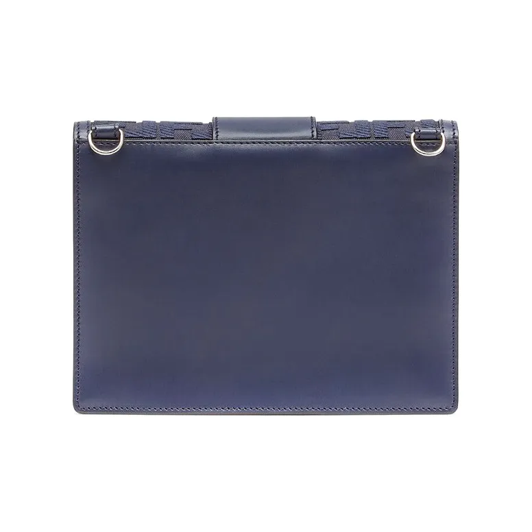 FENDI Baguette Cowhide Cotton Polyester Blend Baguette Bag Crossbody Bag Shoulder Bag Medium Size Men's Blue-2