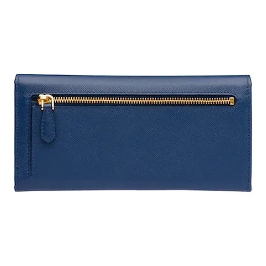 PRADA Cowhide Leather Wallet Women's Cornflower Blue-2