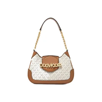MICHAEL KORS Artificial Leather Shoulder Bag Women's Vanilla White & Acorn Brown
