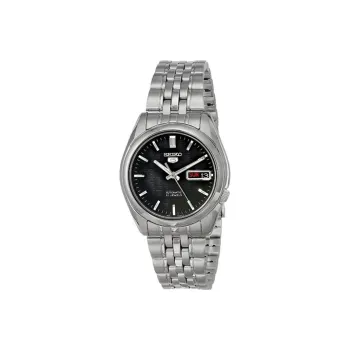 SEIKO Seiko5 Collection Automatic Mechanical Movement Stainless Steel Strap Watch 37mm Men's Watches Black Dial