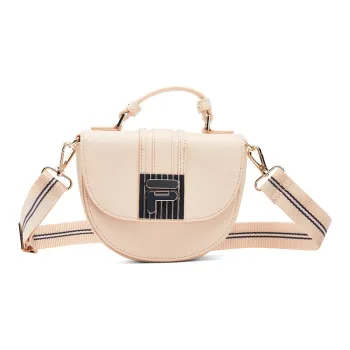 FILA Polyurethane Crossbody Bag, Handbag That Can Be Carried By Hand Regular Women's Apricot