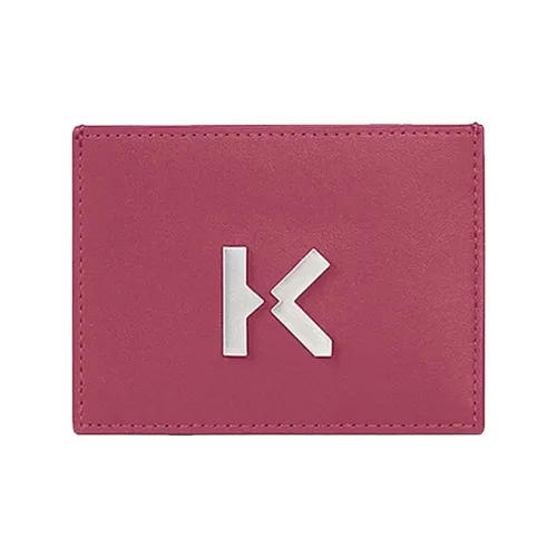 KENZO Letter Logo Cow Leather Wallet Women's Pink