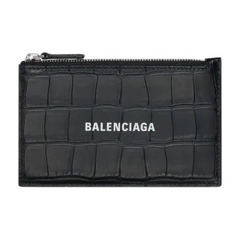 Balenciaga Cash Cow Leather Coin Purse Card Clip Card Holder Large Size Men's Black