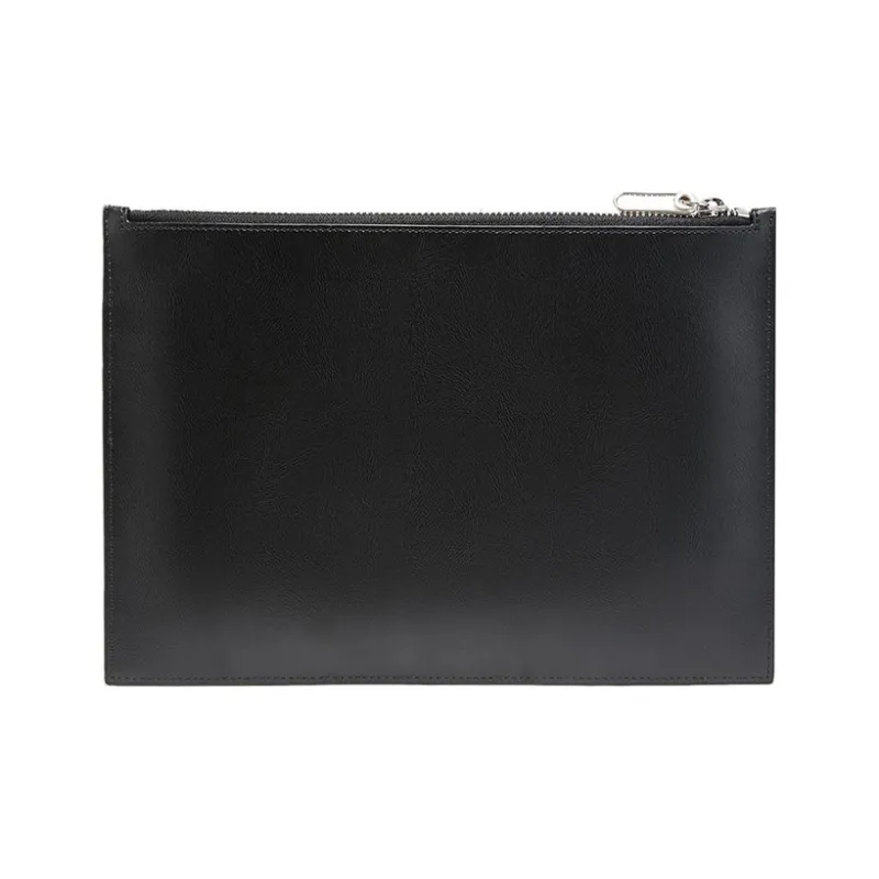 KENZO Cow Leather Handbag Clutch Men's Black-3