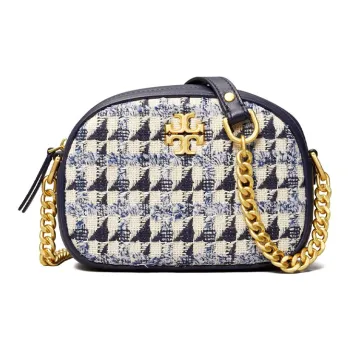 TORY BURCH Kira Tweed Camera Bag Shoulder Bag Crossbody Bag Small Size Women's Marine Blue