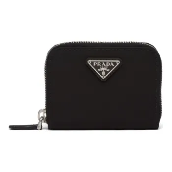 PRADA Fabric Wallet Card Holder Coin Purse Small Size Women's Black