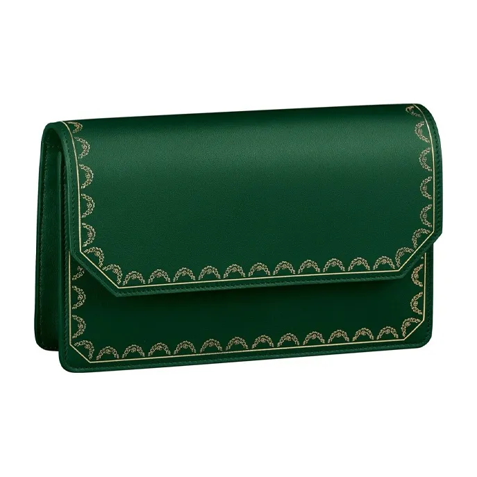 CARTIER GUIRLANDE Calfskin Shoulder Bag Crossbody Bag Women's Green-1