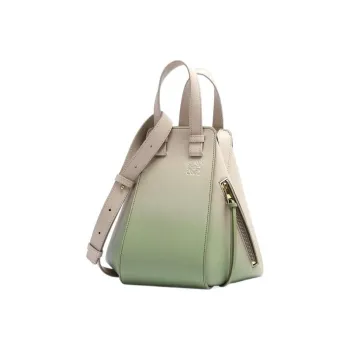 LOEWE Hammock Nappa Calfskin Handbag Small Size Women's Oat/Olive Green
