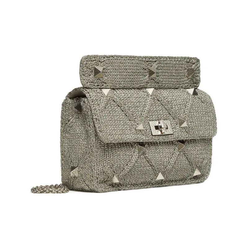 Valentino Fabric Portable Crossbody Bag Shoulder Bag Regular Women's Gray-1