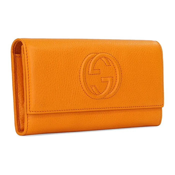 GUCCI Soho Leather Wallet Women's Yellow-1