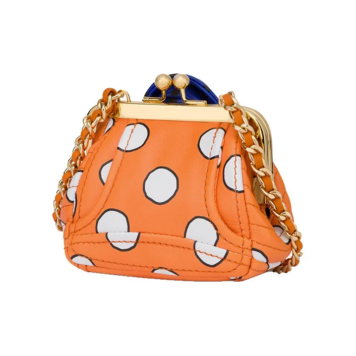 MOSCHINO Sheepskin Shoulder Bag Mini Women's Orange & Blue-1