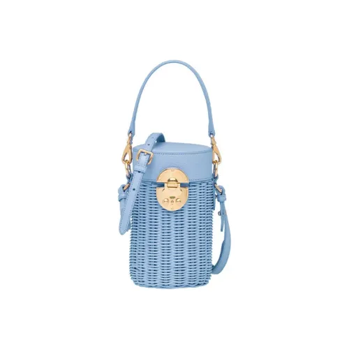 MIU MIU Wicker Portable Crossbody Bag Shoulder Bag Women's Xingji Blue