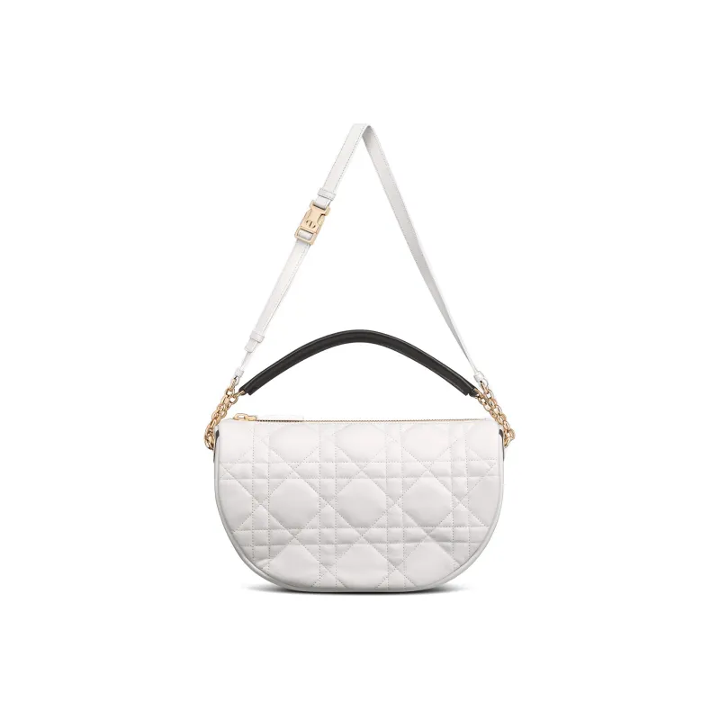DIOR Sheepskin HOBO Handbag, Shoulder Bag Medium Size Women's White-3