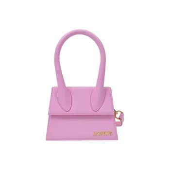 Jacquemus Leather One Shoulder Handbag Crossbody Bag Small Size Women's Purple