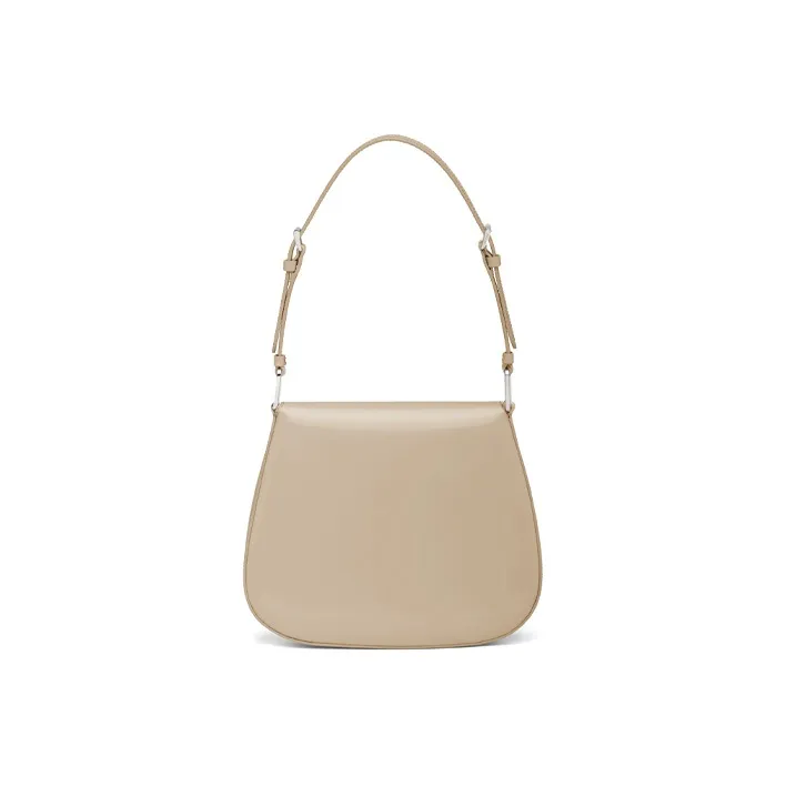 PRADA Cleo Leather Shoulder Bag Crossbody Bag Women's Desert Beige-2