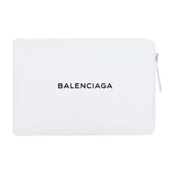 Balenciaga Leather Clutch Women's White