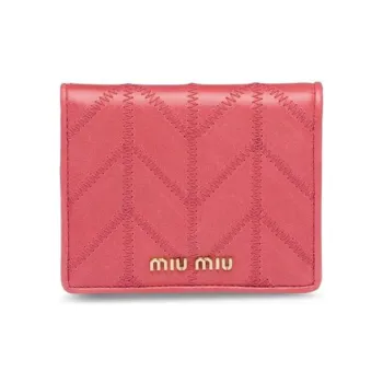 MIU MIU Leather Wallet Women's Pink