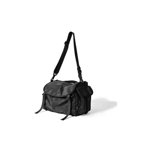 MYEDITION Nylon Messenger Bag Travel Bag Unisex Black