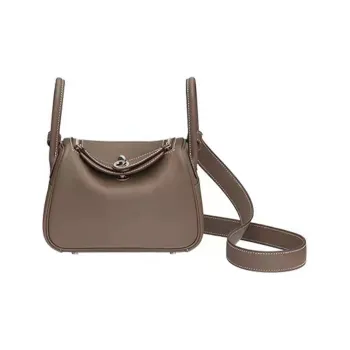 HERMES Lindy Swift Calfskin Shoulder Bag Crossbody Bag Handbag Mini Women's 18 Etoupe Elephant Gray