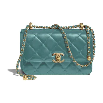 CHANEL 19Bag Calfskin With Metal Coin Purse Zipper Pouch Crossbody Bag Mini Women's Green