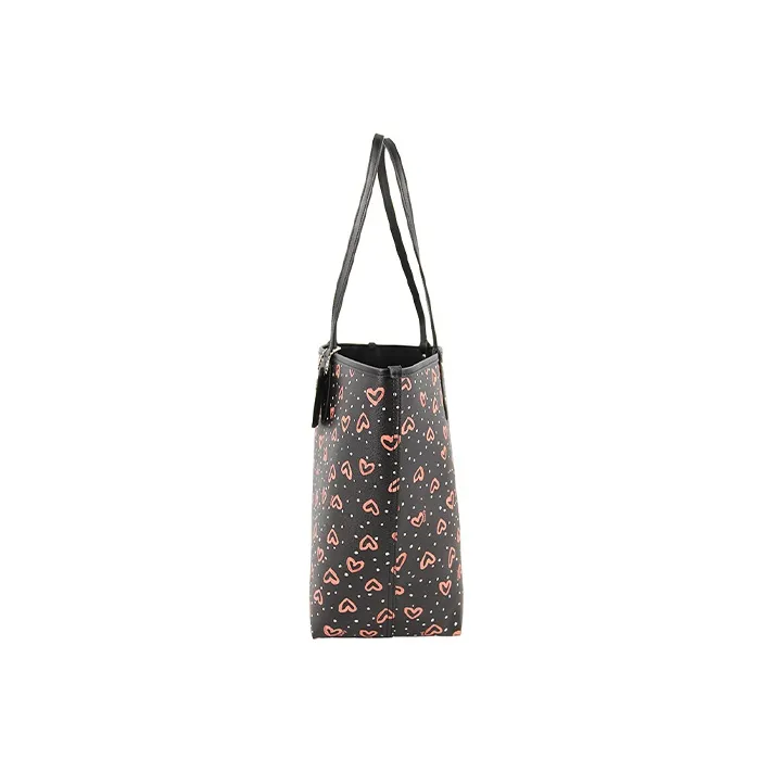 COACH Artificial Leather Tote Bag Shopping Bag Handbag Shoulder Bags Women's Black-4