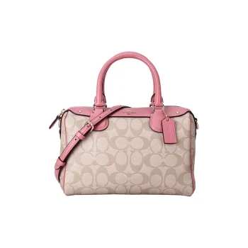 COACH Bennett PVC Boston Bag Handbag Shoulder Bag Crossbody Bag Mini Women's Light Khaki/Cherry Blossom Pink