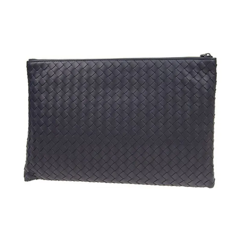 Bottega Veneta Intrecciato Sheepskin Envelope Clutch Women's Black-1