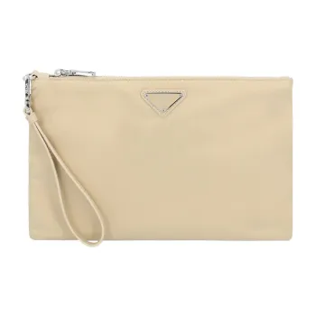 PRADA Leather Clutch Regular Women's Yellow