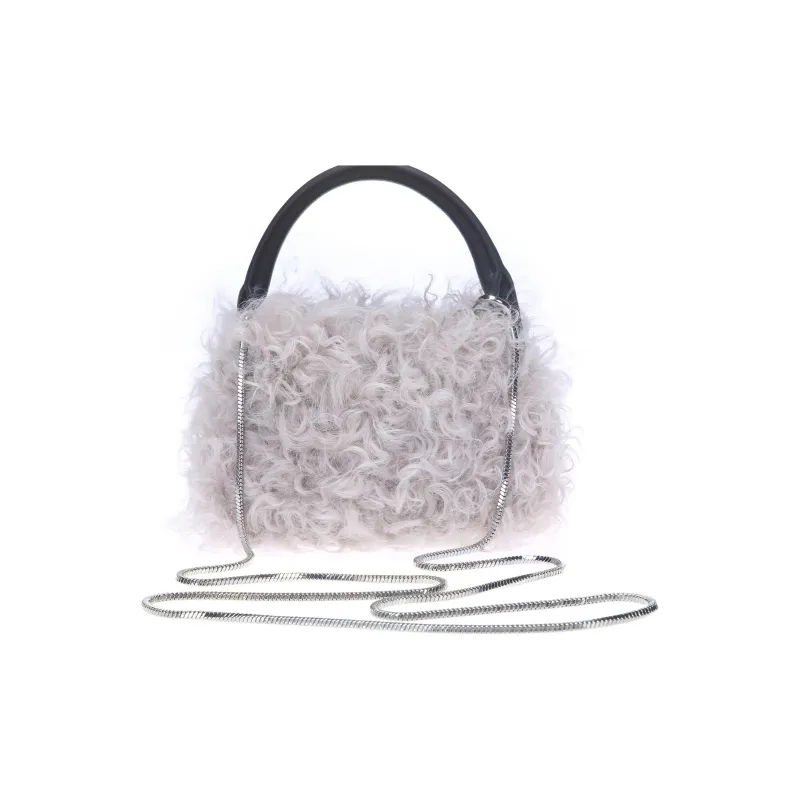 QULU Wool Portable Crossbody Cell Phone Pouch Mini Women's Ecru Jasper Yellow Milk Coffee Black-3