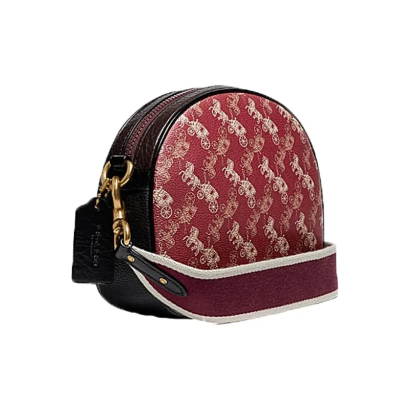 COACH Kat Leather Saddle Bag Shoulder Bag Crossbody Bag Women's Red/multicolored-1