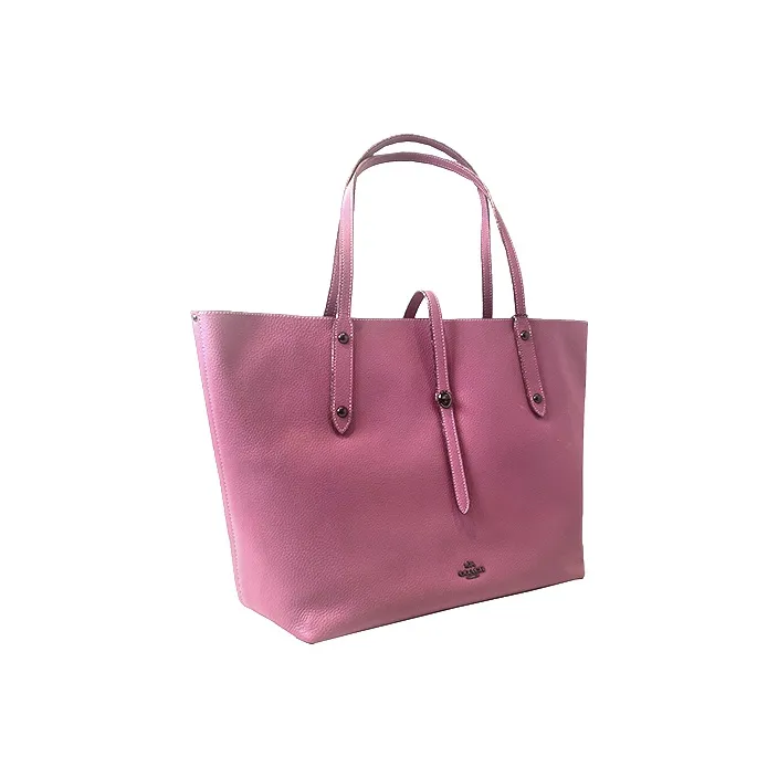 COACH Market Tote Cow Leather Tote Bucket Bag Handbag Large Size Women's Pink Purple-1
