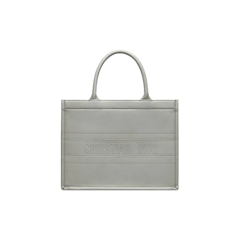 DIOR BookTote Cow Leather Handbag Handbag Small Size Women's Gray-0