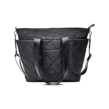 Kappa Nylon Fabric Crossbody Bag, Shoulder Bag Unisex Black