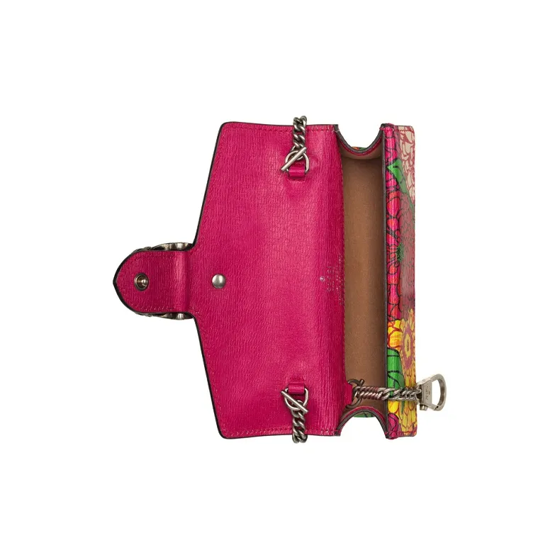 GUCCI Leather Shoulder Bag Crossbody Bag Extra Mini Women's Fuchsia/Multicolor-5