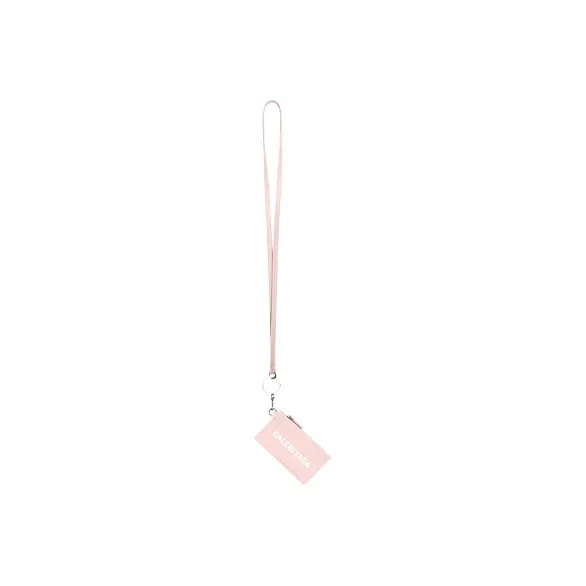 Balenciaga Cash Grained Calfskin Card Clip Card Holder Women's Pink-1