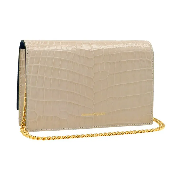 Alexander McQueen THE SKULL BAG Calfskin Shoulder Bag, Crossbody Bag Mini Women's Beige-1