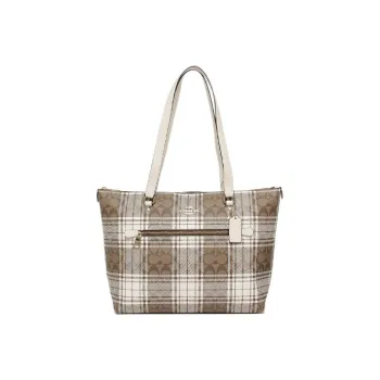 COACH Canvas With Leather Tote Bag, Shopping Bag, Shoulder Bag Large Size Women's