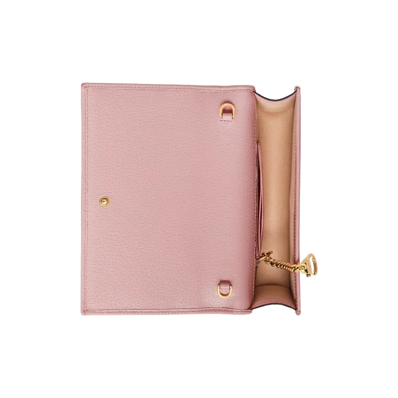 GUCCI Leather Shoulder Bag Crossbody Bag Women's Pink-4