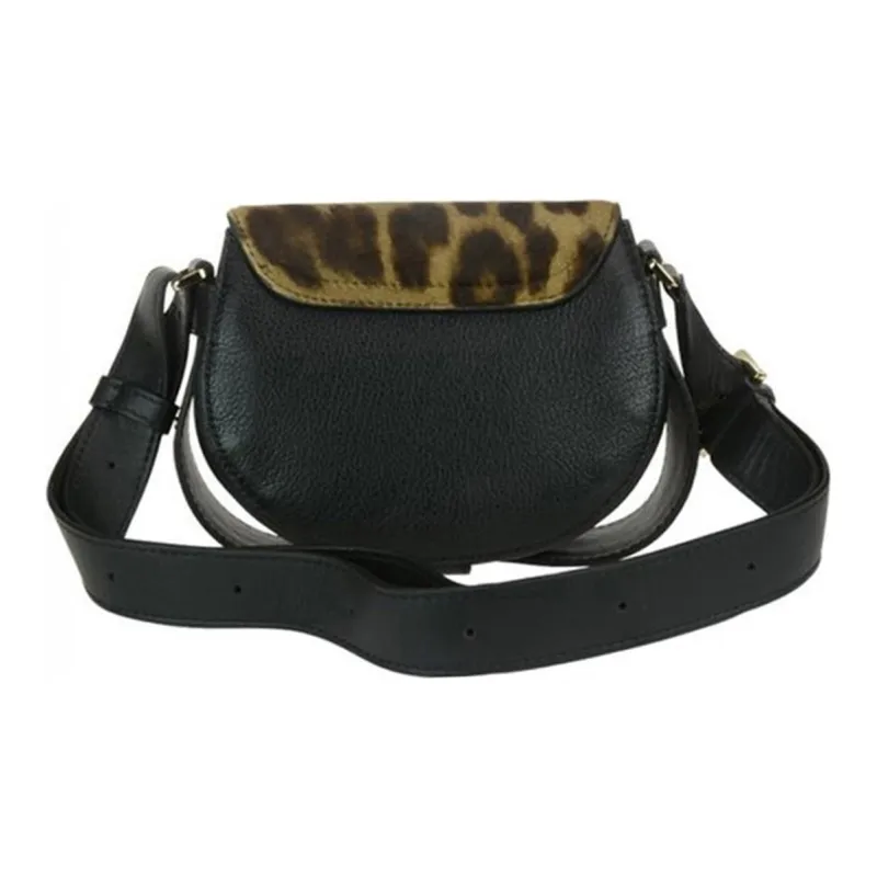 Furla Hashtag Leather Saddle Bag Shoulder Bag Crossbody Bag Mini Women's Leopard Print-2