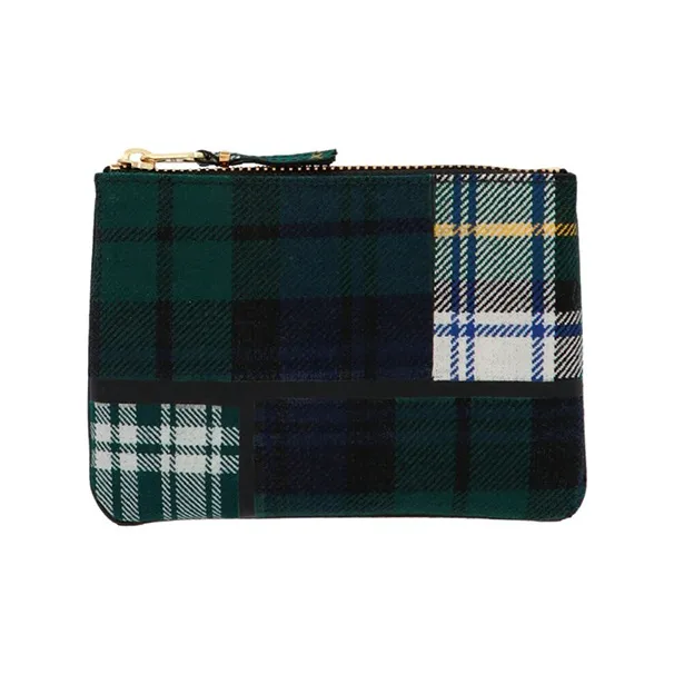 CDG Shearling And Leather Wallet Unisex Green-1