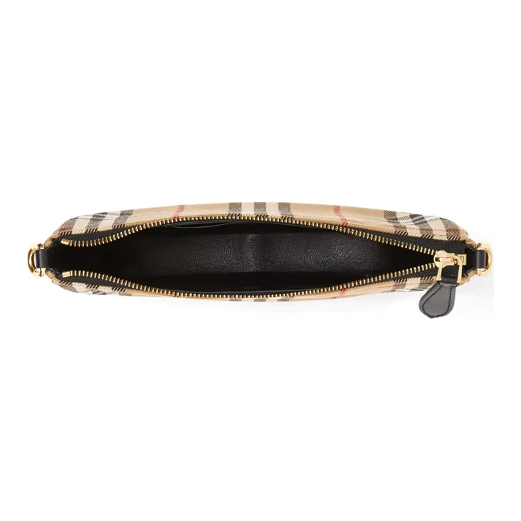 Burberry Olympia Canvas With Leather Shoulder Bag, Crescent Bag, Handbag, Shoulder Bag Regular Women's Classic Beige-5