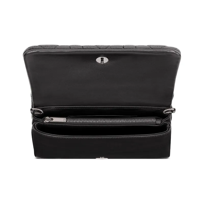 DIOR Cow Leather Shoulder Bag Crossbody Bag Clutches Regular Women's Black Silver-2