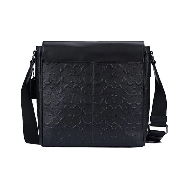 COACH Houston Leather Map Bag Crossbody Bag Shoulder Bag Men's Black-2