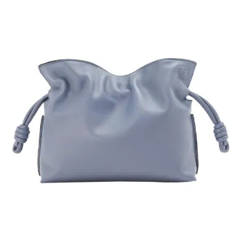 LOEWE Flamenco Nappa Cow Leather Clutches Shoulder Bag Crossbody Bag Medium Size Women's Atlantic Blue